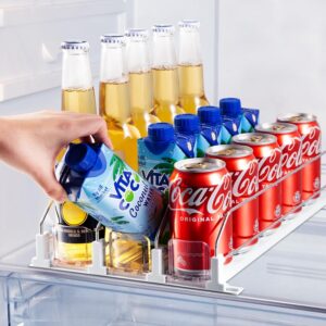 Organizador de bebidas para refrigerador, dispensador de latas de soda para refrigerador, dispensador automático de bebidas